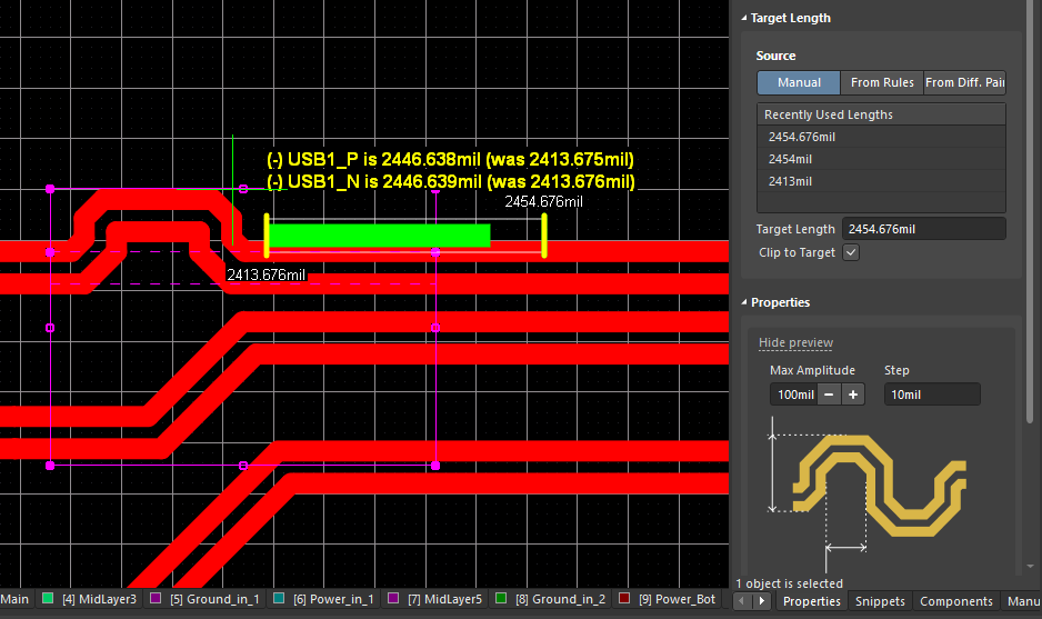 How to Perform Differential  Pair  Tuning in Altium Designer 